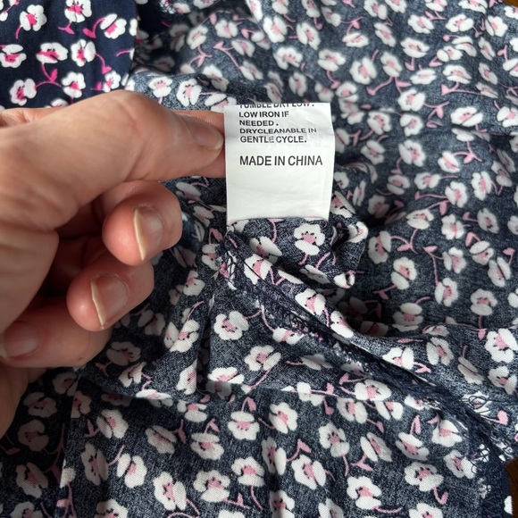 Chic Navy Blue, Pink and White Floral Midi Dress - Picture 7 of 7